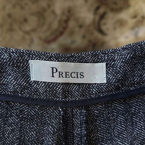 Vtg Y2K Precis charcoal grey herring bone wide leg dress pants - Picture 3 of 11